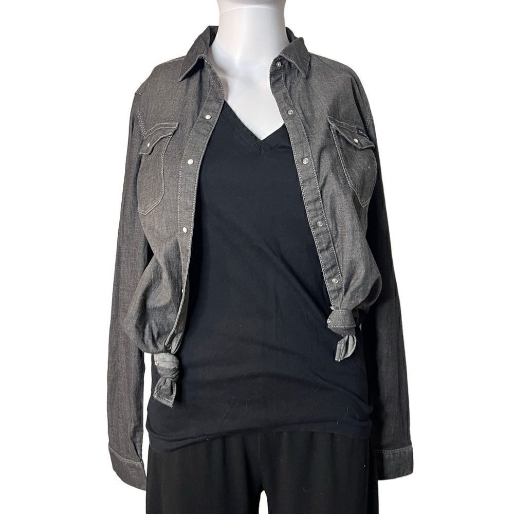 Calvin Klein Jeans Button Down Denim Long Sleeve Black Size XS